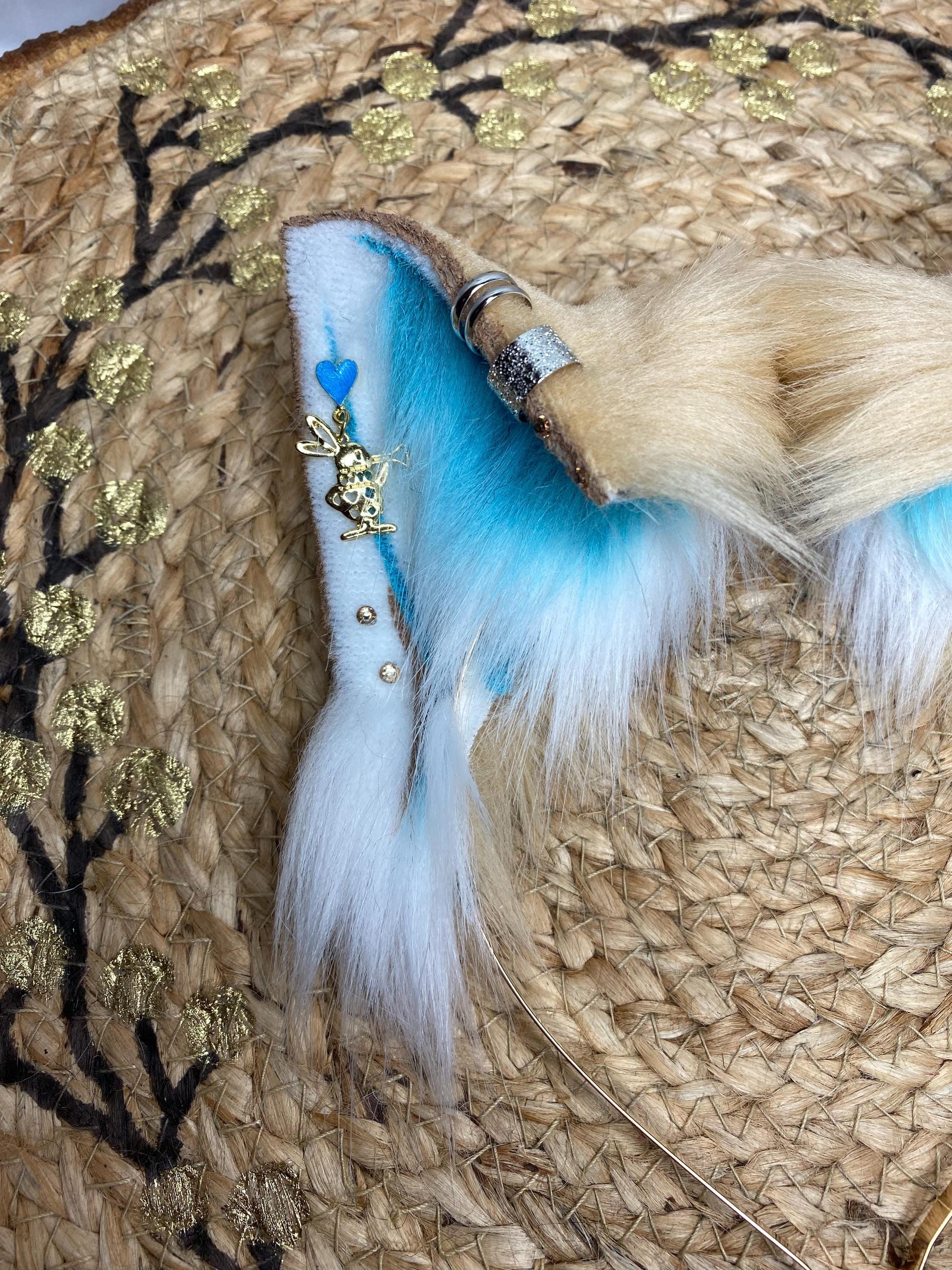 Alice in Wonderland cat ears handmade from faux fur for cosplay, therian, furry, streamer wearable as a headband