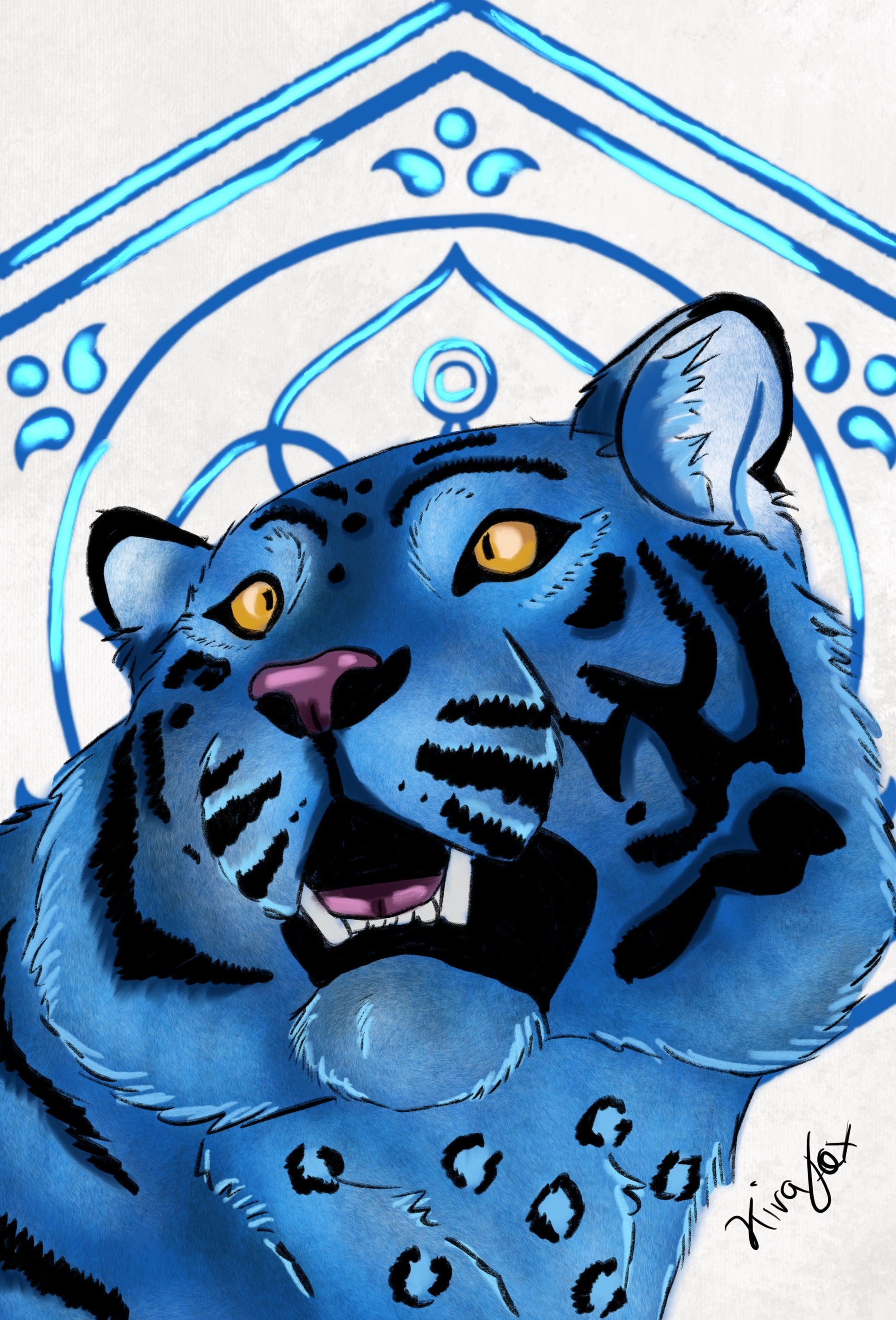 Kpop Demon Hunters Derpy Tiger Fanart- A6 Print