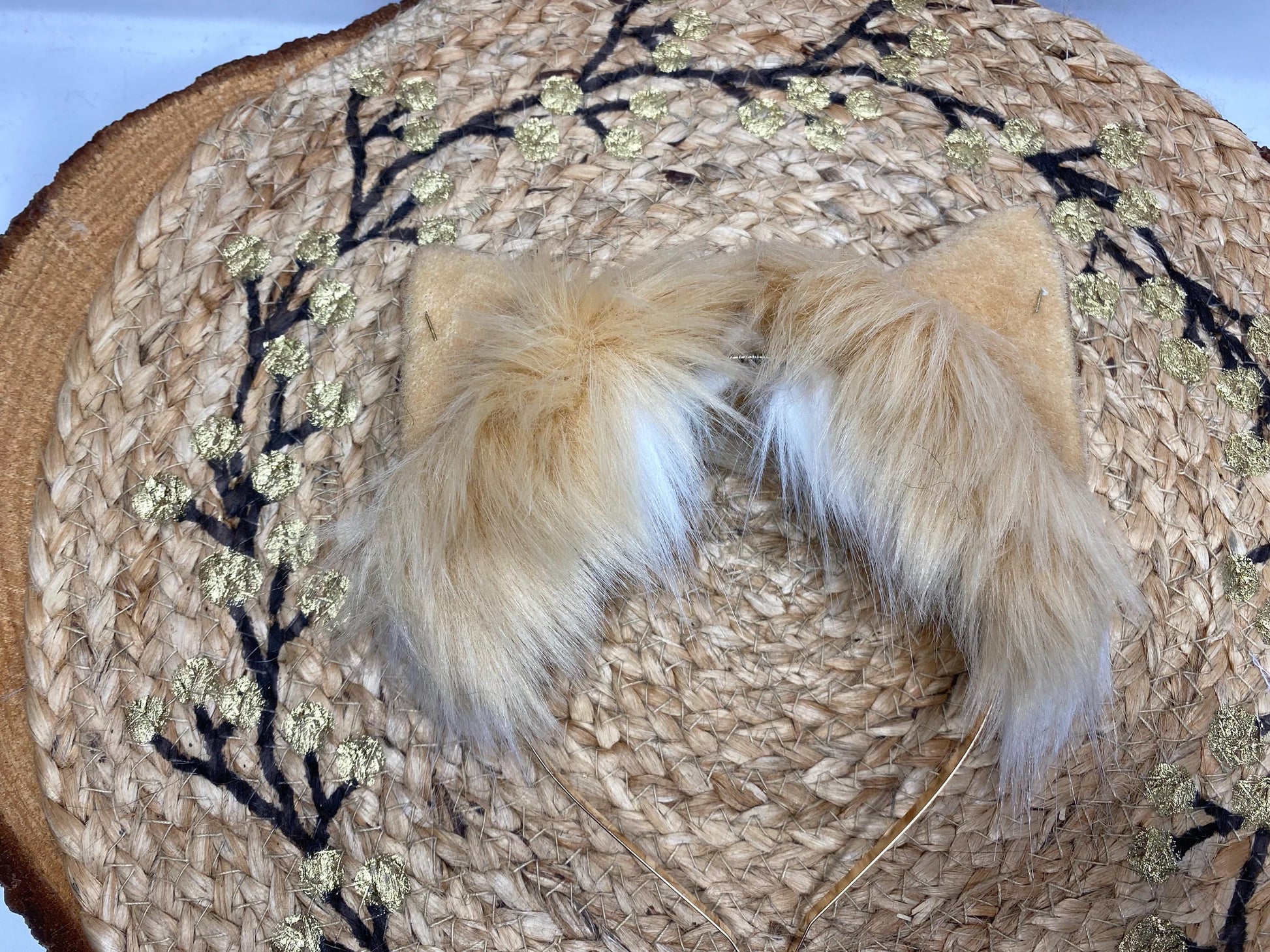 Alice in Wonderland cat ears handmade from faux fur for cosplay, therian, furry, streamer wearable as a headband