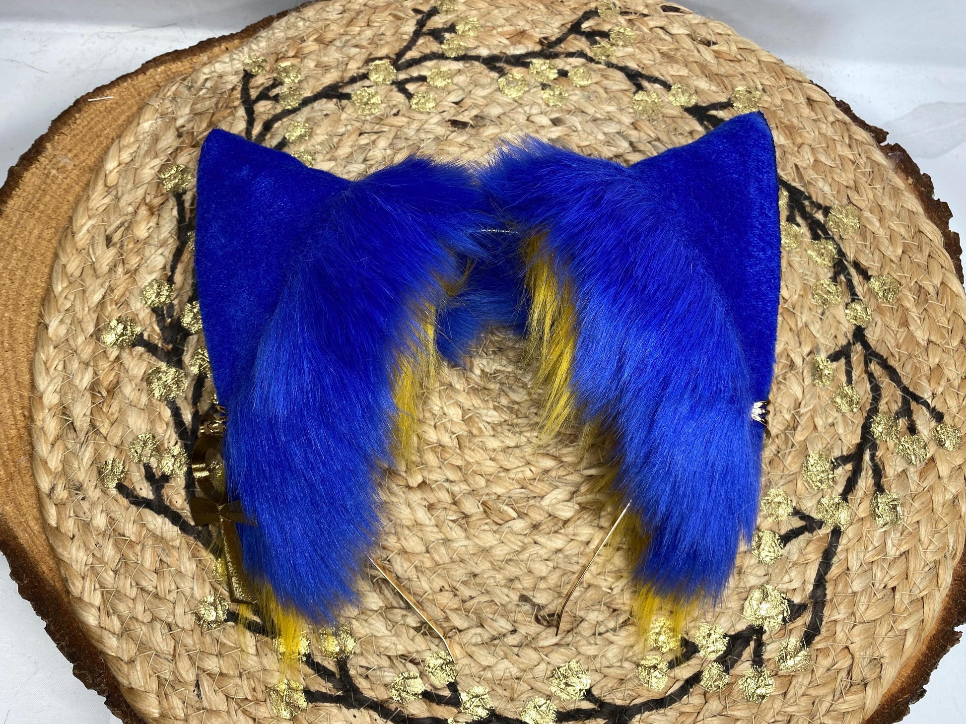 Animal Crossing Ankha fox ears handmade from faux fur for cosplay, streamers, therians, furries wearable as a headband
