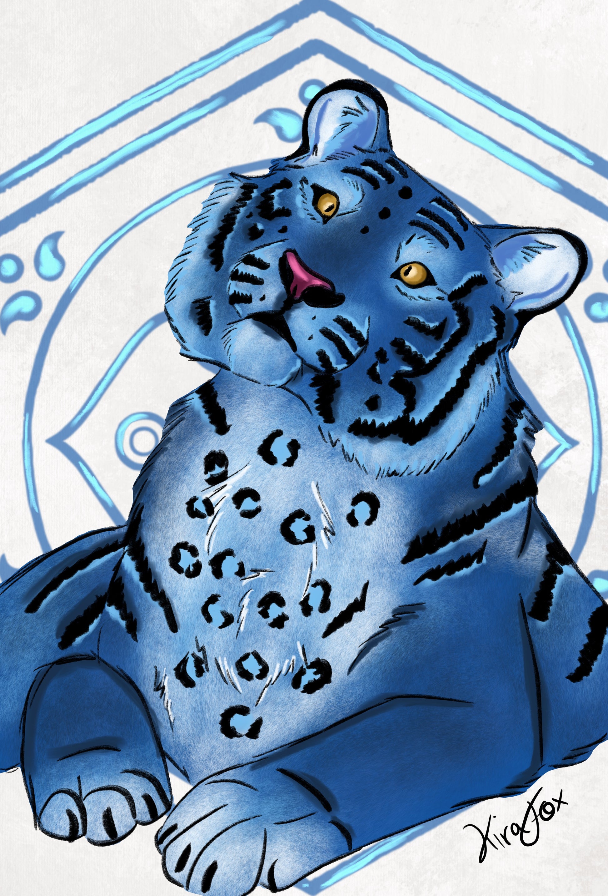 Kpop Demon Hunters Derpy Tiger Fanart- A6 Print