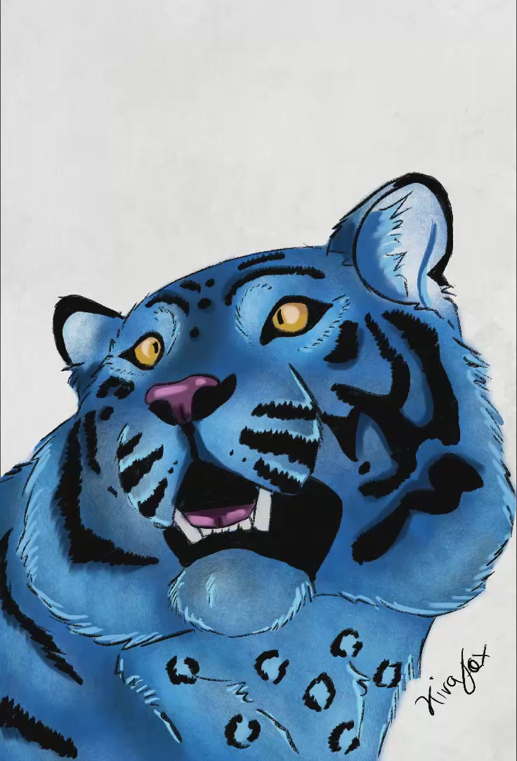 Kpop Demon Hunters Derpy Tiger Fanart- A6 Print