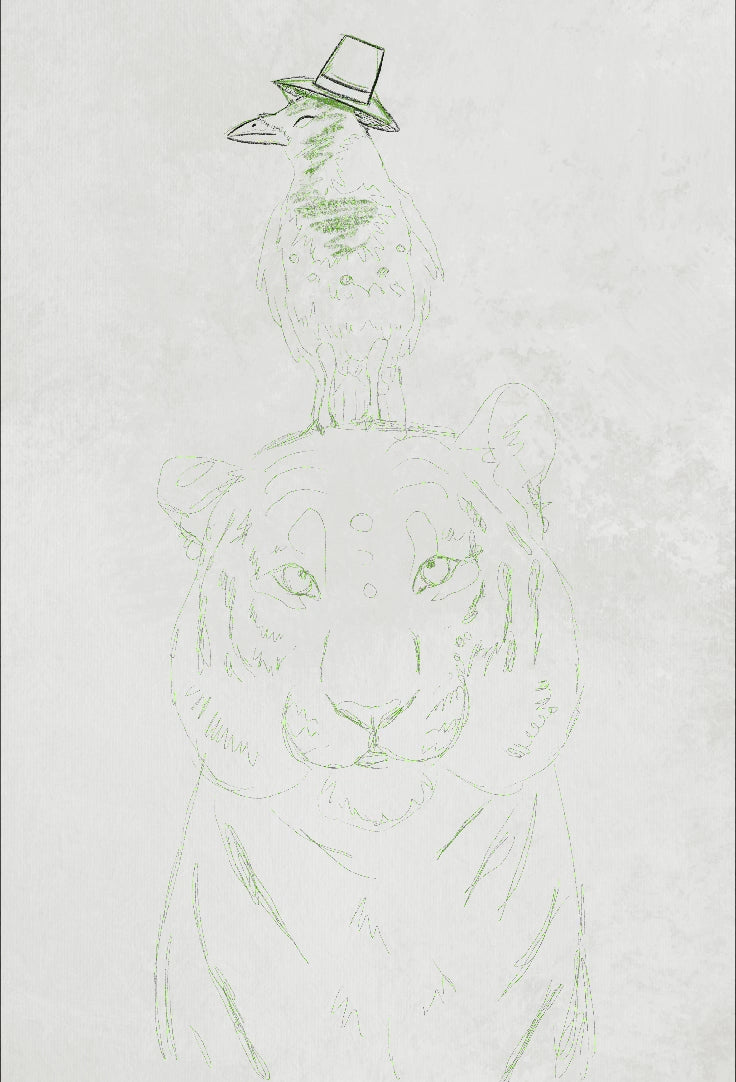 Kpop Demon Hunters Derpy Tiger and Sissy Fanart- A6 Print